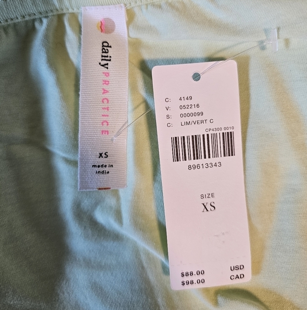 Daily Practice by Anthropologie Montauk Athleisure V-Neck Dress, Lime Green, XS - Picture 11 of 11